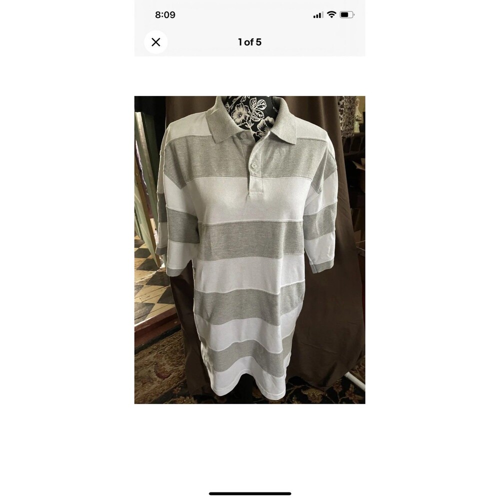 PJ Mark Size 2x Men’s Polo Shirt Gray/White 46" Chest 31" L